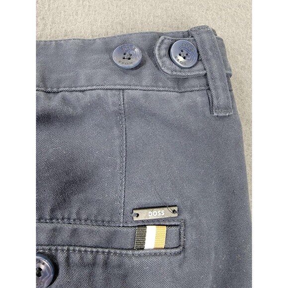 Hugo Boss BOSS Pants Mens 34R Navy Stretch Cotton Chino Flat Front Dress Casual - Picture 15 of 16